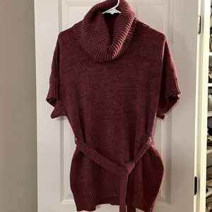 Cowl neck short sleeve sweater